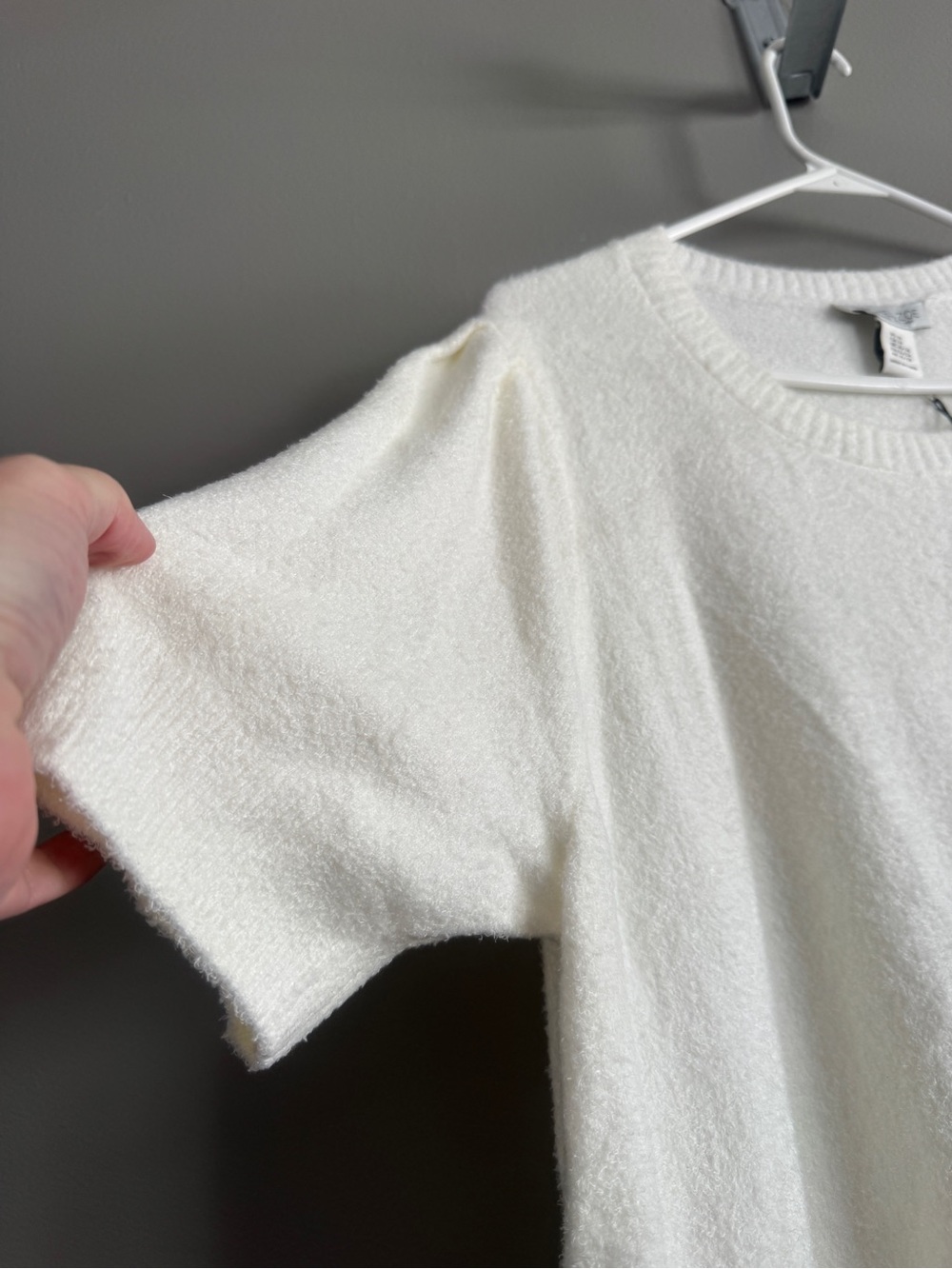 NWT White Summer Short Sleeve Sweater - Bunny Soft 3X - Picture 4 of 10